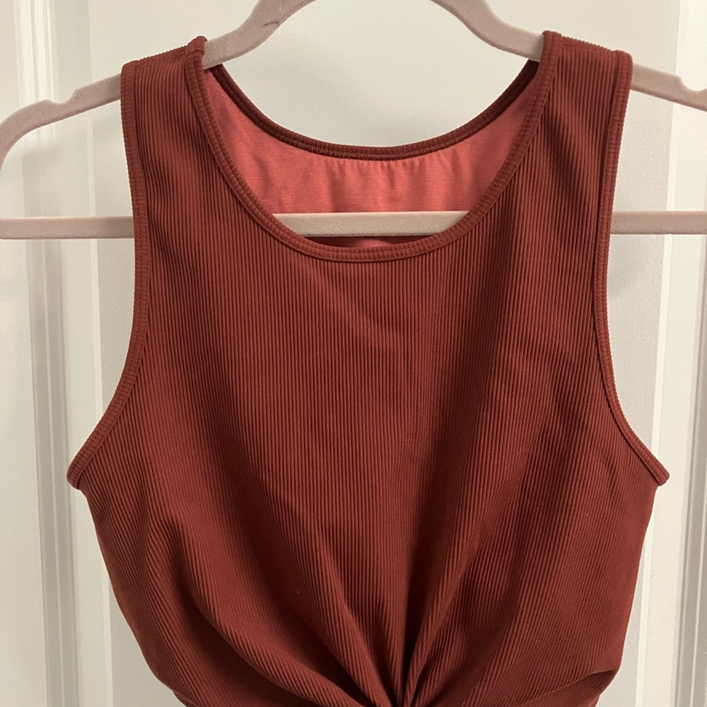 GAP Rust Ribbed Tank Top